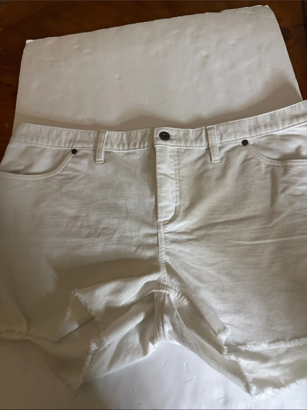 Carve  Designs Women’s White Denim Cutoff corduroy  Shorts with Frayed Hem
